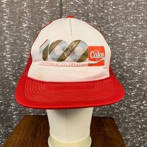 Vintage Coca-Cola 100th Anniversary Centennial Celebration Snapback Trucker Hat